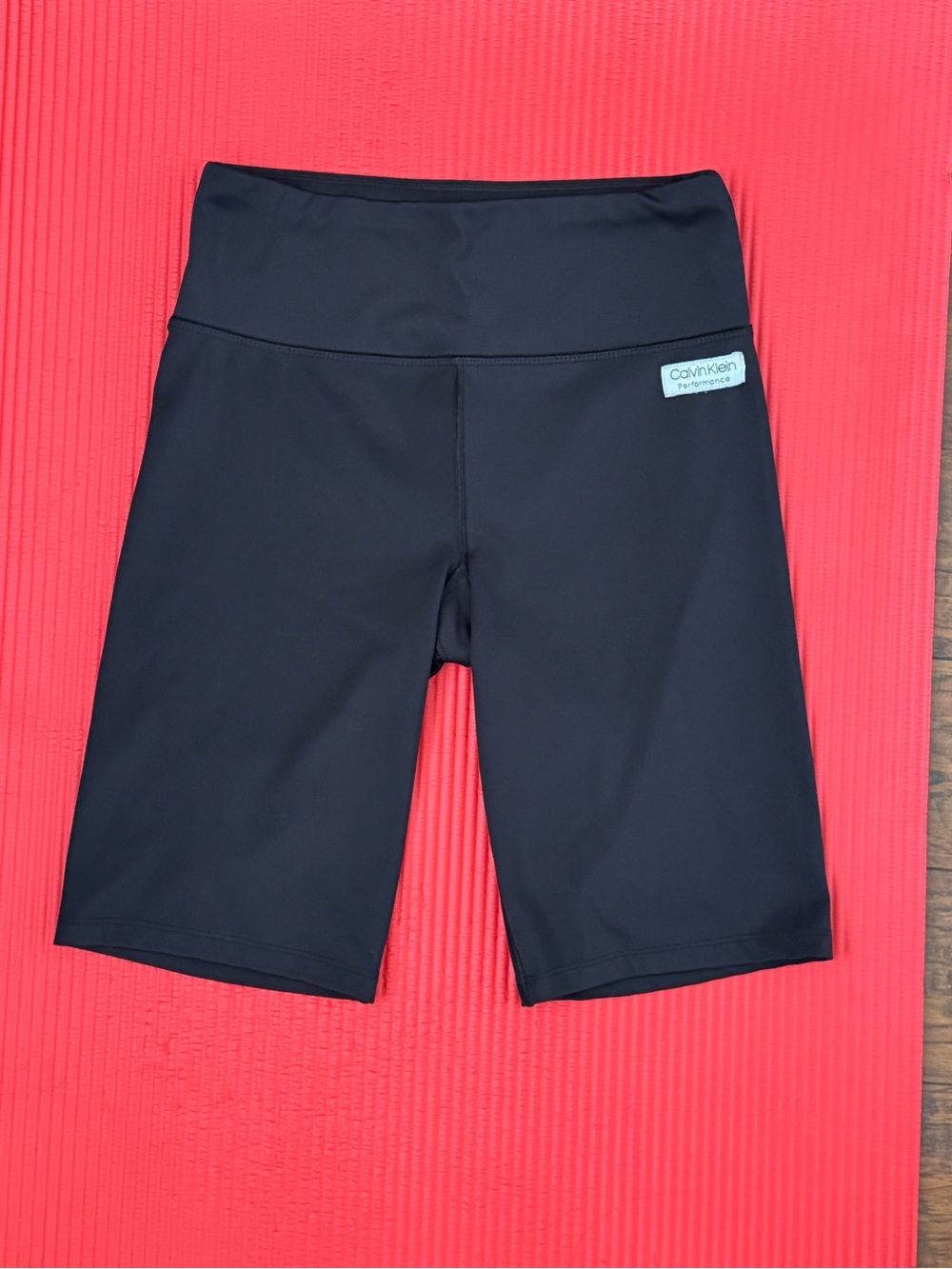 Calvin Klein Black Performance Leggings with Red Waistband